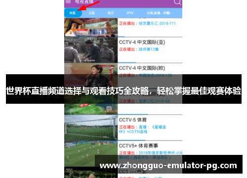 世界杯直播频道选择与观看技巧全攻略，轻松掌握最佳观赛体验
